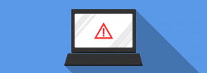 Cyber Security Warning on Laptop
