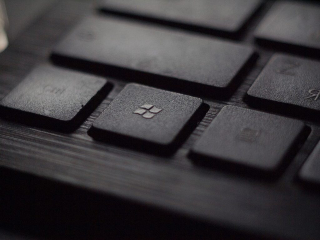 Microsoft Logo on Black Keyboard